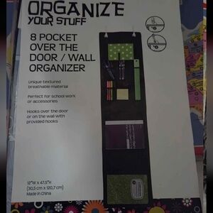 Over the Door 8-Pocket Wall Organizer - Black